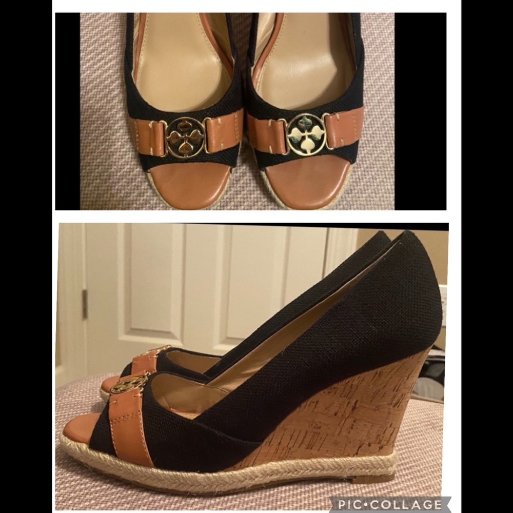 LIKE NEW Arturo Chiang Ralin Peep Toe Cork Wedge Shoes (Sz. 8M/38) $129